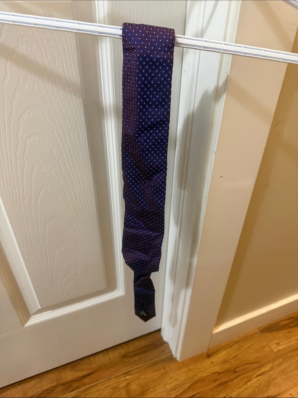 Giorgio Armani Purple Silk Tie with Light Blue Dots